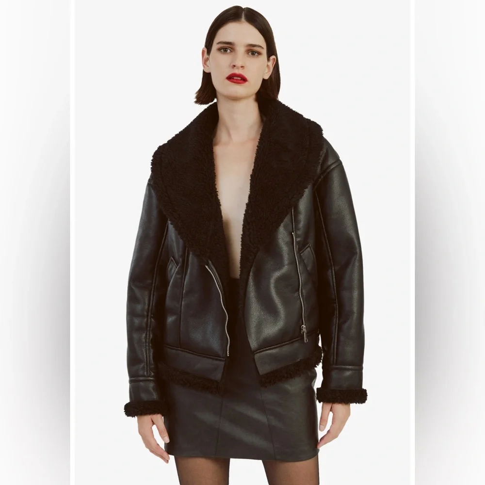 Bardot Dasha Vegan Leather Jacket In Black - Picture 4 of 10